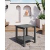TROPOW Outdoor Side Table 18 x 15 inch, HDPE 2-Tier Patio Side Tables for Outside, All-Weather End Table for Patio Pool Deck Indoor Backyard - 2 of 4