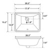Undermount Bathroom Sink, Bathroom Vessel Sinks, Ceramic Lavatory Vanity Vessel Sink with Overflow - 2 of 4