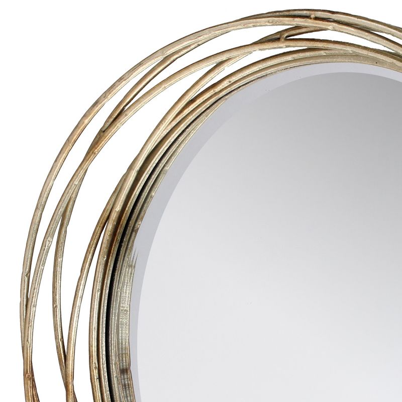 17&#34; Metal Banded Round Wall Mirror Gold - Stonebriar Collection, 4 of 5