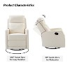Set of 2 Ofelia Wooden Upholstery Wingback Swivel Recliner for Bedroom and Living Room |Artful Living Design-IVORY - 4 of 4