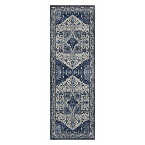 Machine Washable Area Rug – Non-Slip Low Pile Vintage Runner for Living Room, Bedroom, Hallway - 1 of 4