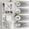 Over The Toilet Storage Cabinet with Acrylic Doors, Home Space-Saving Toilet Rack - 3 of 4