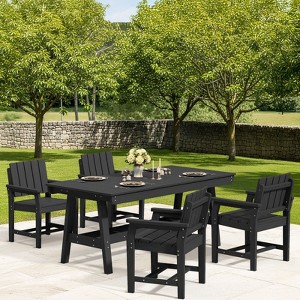 Hyleory HDPE Outdoor Dining Set, 5-Piece Patio Table and Chairs Set, All-Weather Dining Furniture for Backyard, Deck, or Garden - 1 of 4