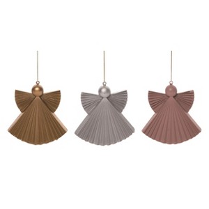 Transpac Resin Metallic Faux Paper Fold Ornament Set of 3 Christmas Home Decorations - 1 of 1