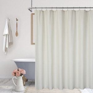 Soft Microfiber Shower Curtain Decorative Embossed Pattern Waterproof Shower Liner for Bathroom - 1 of 4