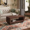 Vynxaria A modern minimalist metal BROWN-colored rectangular coffee table measuring47.2*23.6*18 inches for livingroom - 4 of 4