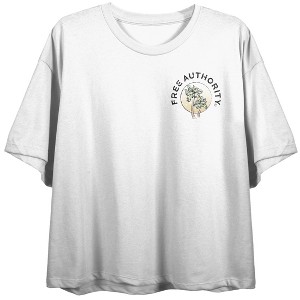 Free Authority Palm Trees Women's White Crop Tee - 1 of 4