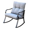 Modern Accent 2 Seater Rocker Teapoy Set Of 3, Upholstered Rocker Armchair, Patio Furniture Porch Chairs, Soft Cushions Rocker - 4 of 4