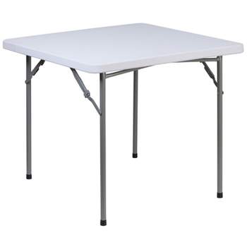 Flash Furniture 2.81-Foot Square Granite White Plastic Folding Table