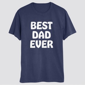 Men's Best Dad Ever Short Sleeve T-Shirt - Navy Blue - 1 of 3