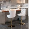 Lyngins Modern 2-Piece Adjustable Height Counter Height Bar Stool, Velvet Swivel Counter Stools, Upholstered Bar Stools with Black Base for Kitchen - 4 of 4