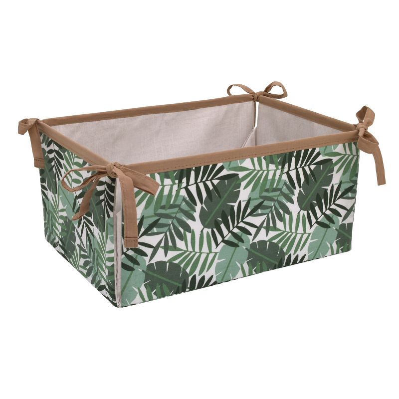 NoJo Jungle Paradise Green, Gray, and Tan Lion, Sloth, and Leopard Palm Leaf 4 Piece Nursery Crib Bedding Set, 5 of 11