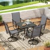 DSVIMOY Patio Dining Chairs, 2 Pieces Outdoor Dining Chairs Set, 360°Swivel Dining Chair for Patio, Gray, 23"*21.7"*40.2" - 3 of 4