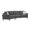 111" 3-Seater Sofa, Curved Couch with Two Printed Pillows for Living Room, Entertainment Room-- Frevyn - 4 of 4