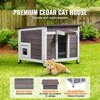 VEVOR Outdoor Cat House Weatherproof, Feral Cat Shelter for Multiple Cats, Outdoor Wooden Cat Rabbit House with a Window, 24"L x 21"W x 18"H - 3 of 4