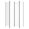 vidaXL 4-Panel Room Divider White 78.7"x78.7" Fabric - 4 of 4
