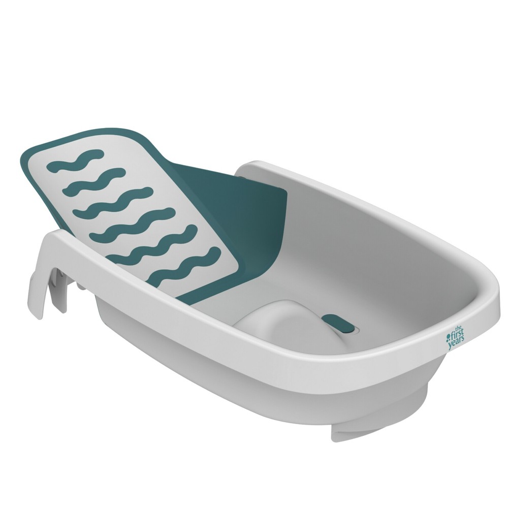 The First Years Sure Comfort 4-in-1 Reclining Newborn to Toddler Baby Bathtub - White