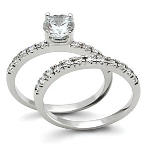 Slickblue Rhodium-Plated Brass Ring with Clear CZ, Perfect for Wedding Ring Sets or Daily Jewelry, Size 5-10 - 1 of 4
