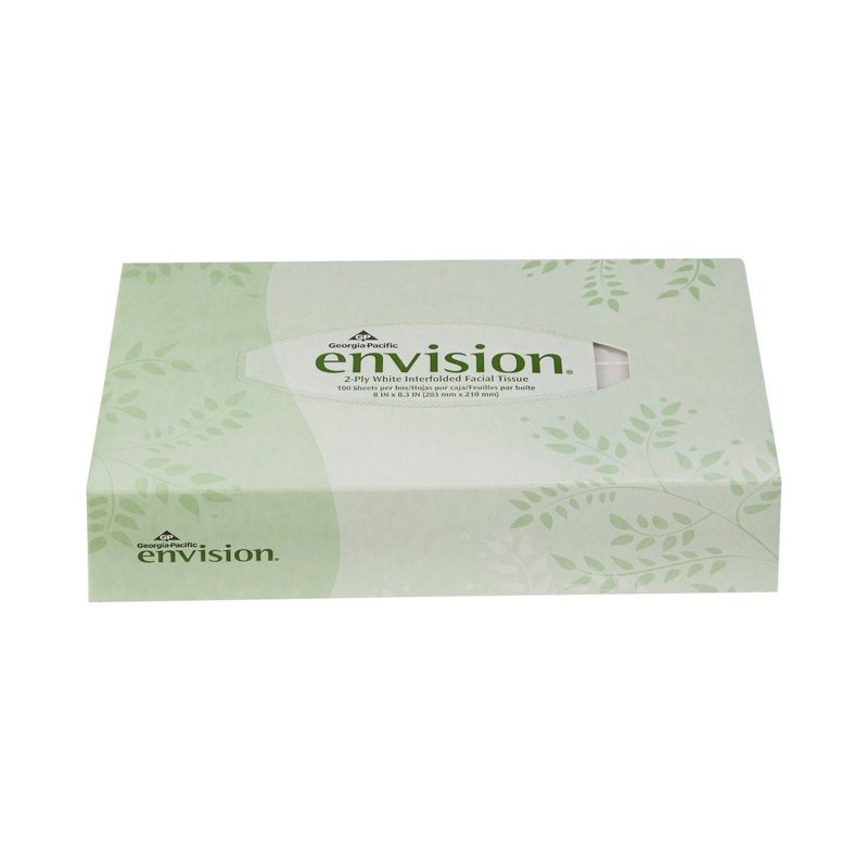 Envision 2-Ply Facial Tissue Flat Box 100 Count, 30 Packs, 3000 Total, 3 of 4