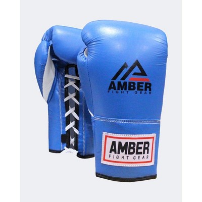 Amber Fight Gear Pro Leather Fight Gloves – Padded, Pre-Curved, Attached Thumb & Foam Layers for Combat Performance
