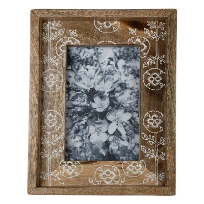 4X6 Inch Woven Reed Picture Frame with White MDF & Glass by Foreside Home &  Garden