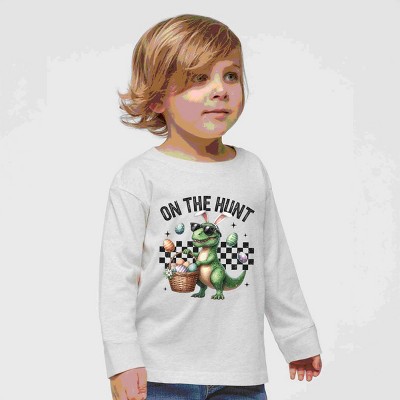 The Juniper Shop On The Hunt Dino Toddler Long Sleeve Tee