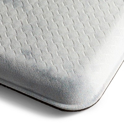 Cream and Blue Watercolor Damask Anti-Fatigue Kitchen Mat
