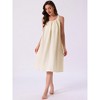 INSPIRE CHIC Women's Tank Pajama Dress Sleepshirt Soft Sleepwear Midi Sleeveless Nightgowns - 2 of 4