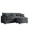 2-Seater Corduroy Mid-Century Modern L-Shaped Sofa with Footrest and Cloud-Like Comfort for Living Room - 4 of 4