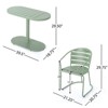 VisioGear Patio Bistro Sets, 3 Pieces Patio Dining Sets with Metal Table Top for Backyard or Poolside, Green, 21.25"*20.75"*29.75" - 3 of 4