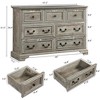 XIYUYEU 7 Drawers Dresser for Bedroom,Farmhouse Dresser with Natural Texture and Vintage Design,Dressers for Kids Room,Living Room,White/Oak - 3 of 4