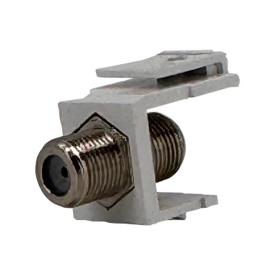 DataComm Electronics Keystone Jack with 1.0-GHz F-Connector, Ultra White, 10 Pack, 20-3102-UWH-10