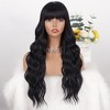 Jessie's Wig 24 Inch Wavy Bangs With Wig Synthetic Hair Natural Black Color 1 Pc/Pack - 2 of 4