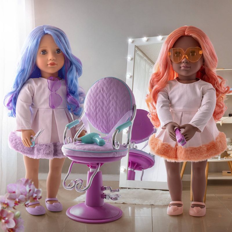 Our Generation Sitting Pretty Salon Chair Hair Styling Accessory Set for 18&#34; Dolls, 3 of 10