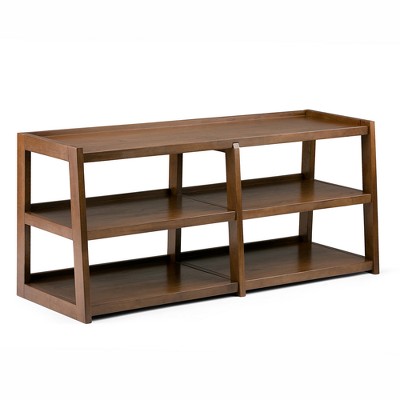 Hawkins Solid Wood Wide TV Stand for TVs up to 66" Medium Saddle Brown - WyndenHall