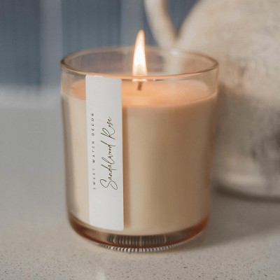 Amber Glass Jar Soy Candle with Rose Scent - 4 inches