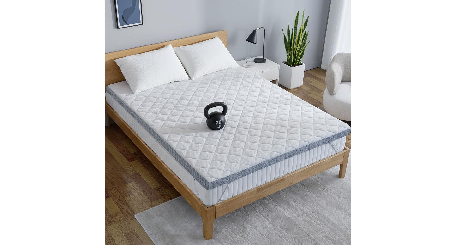 Extra Firm 3 Inch Mattress Topper for Ultimate Back Support, High-Density Foam Bed Pad to Alleviate Pain, with Removable Cover