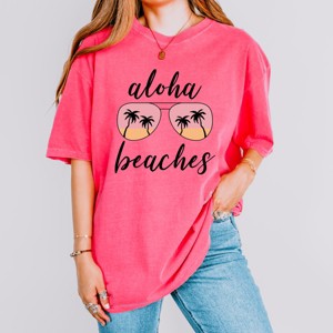 Simply Sage Market Aloha Beaches Sunglasses Garment Dyed Tee - 1 of 4
