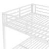 TopComfy Beds Metal Full over Full Bunk Bed Saving Noise Reduced No Box Spring Needed Teens Bed for Bedroom, White, 56.7"*65.57"*83.78" - 3 of 4