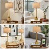 GTCLIGHTING 34.5" Gold Table Lamps for Living Room,Retro Bedside Lamps with Fabric Shade for Bedroom Nightstand,Rotary Switch - 4 of 4