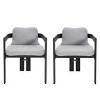 Set of 2 Outdoor Patio Dining Chair with Armrests and Plush Cushions,All-Weather Outdoor Chair for Backyard or Balcony-Maison Boucle - 3 of 4