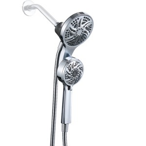 Cobbe 2-in-1 Dual Shower Head, 6-Spray Detachable Round Handheld Shower Head - 1 of 4