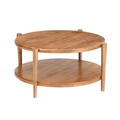 MH London Cherokee Round 2 tier Solid Wood Coffee Table For Living Room
