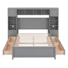 Full Size Wooden Bed with All-in-One Cabinet and Shelf for Bedroom or Apartment - 4 of 4