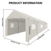 SEVOBAL Carports and Storage Sheds Heavy Duty Portable Carport Garage with Window for Outdoor Vehicle Protection, White, 360"*119.7"*102" - 4 of 4
