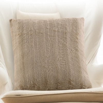 Sand Faux Fur Decorative Throw Pillow Cover 18x18