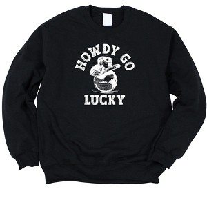 Simply Sage Market Women's Graphic Sweatshirt Howdy Go Lucky Disco Ball - 1 of 3