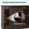 Homhougo Farmhouse TV Stand for TV up to 65 Inches, Entertainment Center with Sliding Barn Doors and Adjustable Shelf, Brown - 4 of 4