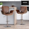 2pc Romer Mid Century Modern Bentwood Adjustable Swivel Counter Height Barstools - Christopher Knight Home - 2 of 4