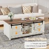 AMERLIFE Farmhouse Coffee Table with Sliding Barn Doors & Storage Cabinet - 3 of 4